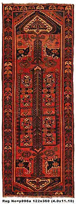 4' X 12' Persean Kurdistan Tribal Runner Rug Handmade Wool Carpet #P996 • $880