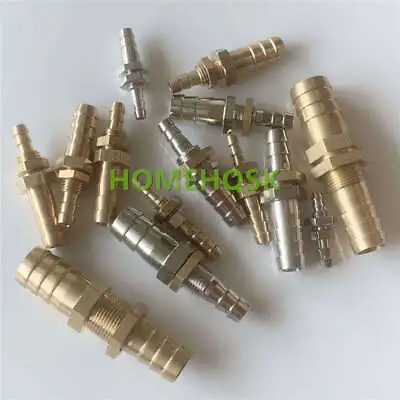 £4.07 • Buy Brass Reducer Bulkhead Fittings Barb Hose Tube Connector Air Fuel Water Gas Boat