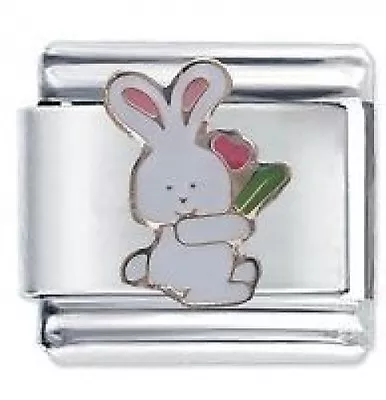 £4.36 • Buy WHITE BUNNY RABBIT - Daisy CHARM  Compatible With Italian Modular Charm Bracelet