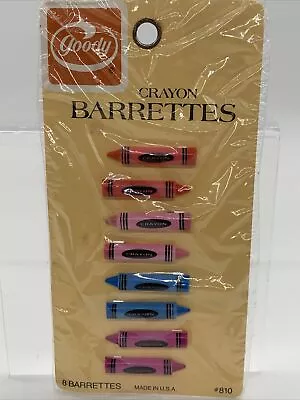 Vintage NOS 70s-80s Goody Novelty Barrettes Crayons 8 Pack Made In USA Hair • $16.99