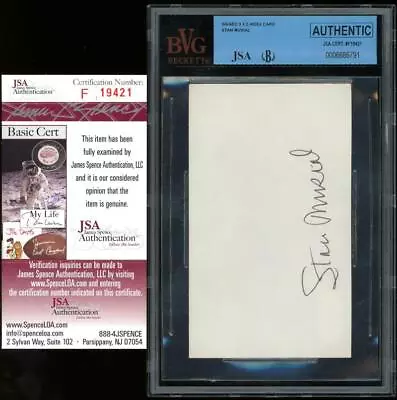 Stan Musial Signed Auto Autograph 3x5 Index Card BVG BGS JSA Authentic • $75