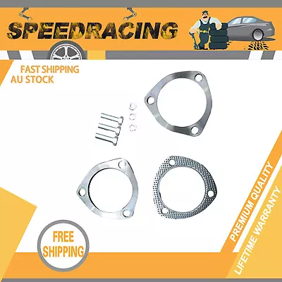 Stainless Steel 3 Bolt Gasket Exhaust Flange Plate Kit General Purpose 2.5  63mm • $95