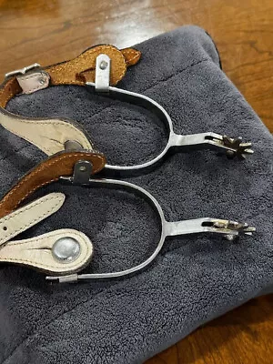 Classic Vintage Silver Rodeo Spurs Tulip Engraved • $75