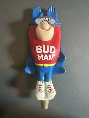 Vintage Budman Bud Man Superhero Budweiser 10  Draft Beer Tap Handle SHIPS FREE! • $199.99