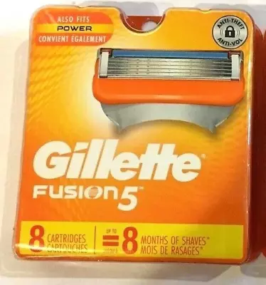 8 Gillette Fusion Regular Shaver Razor Blade Refill Cartridges Pack REAL GENUINE • $22.22