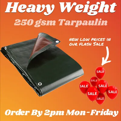 Heavy Duty Tarpaulin 250GSM Waterproof Cover Camping Groundsheet Tarp • £219.45