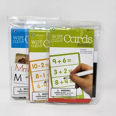 Let's Grow Smart Flash Cards Lot Alphabet Addition Subtraction  Dry Erase Wipe • $13.40