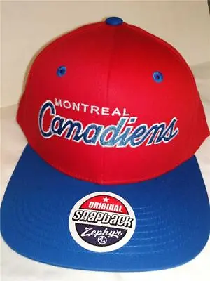 New Montreal Canadians Mens Size OSFA Red Blue Snapback Flatbrim Zephyr Hat • $8.66