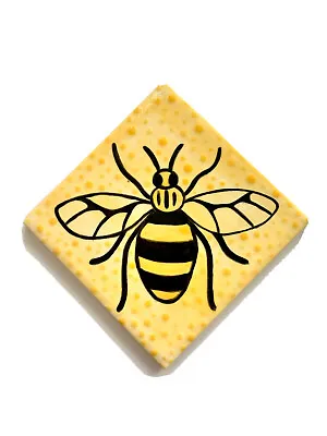 £21 • Buy Manchester Bee Hand Painted Ceramic Tile, Coaster. One Of A Kind.