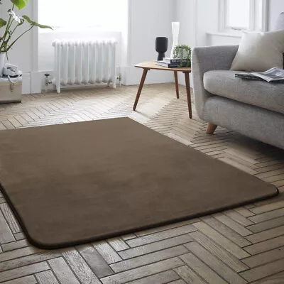 Velvet Rugs Soft Fluffy Living Room Carpet Mat Easy Care Bedroom Rug Washable • £19.99