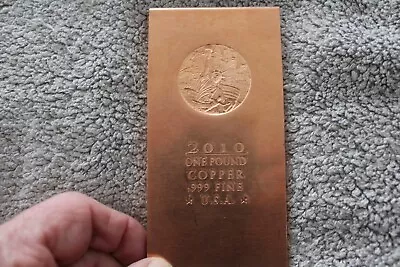 1 Pound .999 Fine Copper Bullion Bar! Various Designs And Dates. My Choice. • $14.99