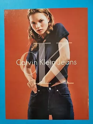 Magazine Print AD - KATE MOSS  Supermodel In  Calvin Klein  Fashion Jeans Advert • £15.52