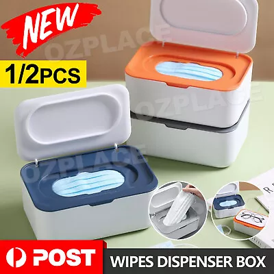 1/2PCS Wipes Dispenser Box Wet Baby Wipes Holder Tissue Storage Case With Lid • $11.95