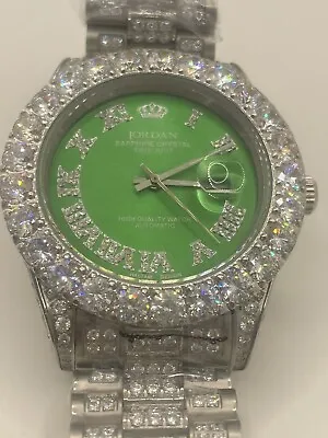 Jordan Men's Luxury 7.5CT Diamond Simulant Automatic Watch-18K Gold Plated • $350