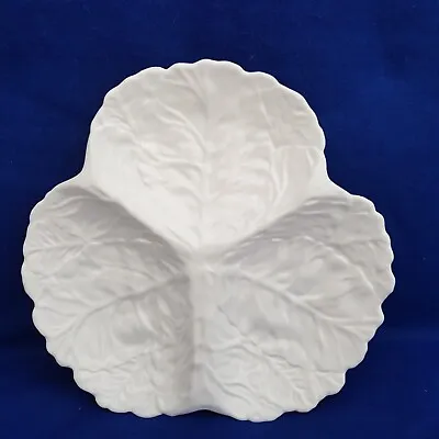 Vintage Wedgwood Bone China Countryware White 3 Part Relish Dish - Cabbage Leaf • £14.99