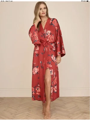 £21.99 • Buy Bnwt M&s Rosie Autograph Satin Floral Robe Dressing Gown Size Medium Uk 12-14