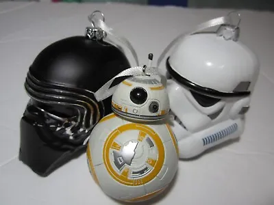 3 Vintage Star Wars Ornaments Lfl Bb-8 Storm Trooper Helmet  Kylo Ren Black Mask • $11.99