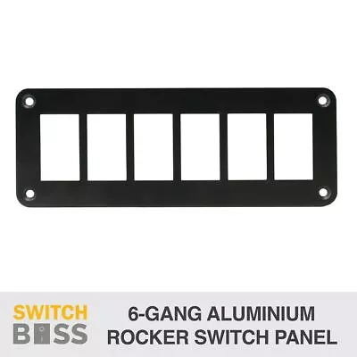 6 Gang Aluminium Alloy  Rocker Toggle Gang Switch Panel- 12v 24v Boat Marine 4x4 • $19.90