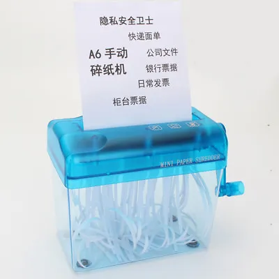 Mini Blue Shredder Crusher Destroyer Paper Documents Cutting Machine • $17.68