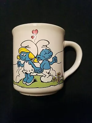 $9.99 • Buy Vintage Smurfs With I Love You Balloons Coffe Cup 1982 Wallace Berrie