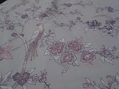 Dunelm Eyelet Curtains  Victorian Birds & Floral Pattern Lilac/Pinks Used Pretty • £16