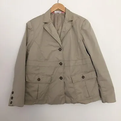 Ventini Womens Three Button Blazer Military Style Plus Size 2XL Khaki • $10