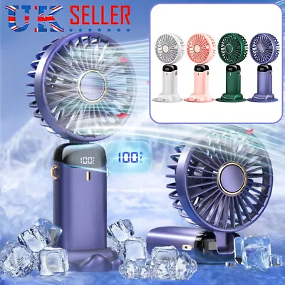 Portable Mini Hand Held Small Folding Desk Fan Cooler Cooling USB Rechargeable A • £8.88