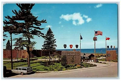 C1950's Fort Michilimackinac State Park Flags Mackinaw City Michigan MI Postcard • $29.95