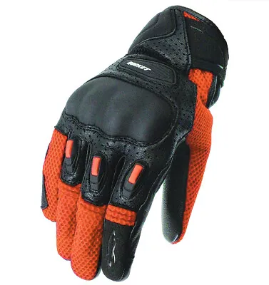 Joe Rocket Dayride Mens Leather Motorcycle Gloves Black/Orange • $45.31