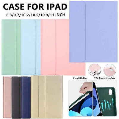 $24.55 • Buy For IPad 5/6/7/8/9/10th Gen Air 3 4 Pro 11 Smart Case Cover With Pencil Holder