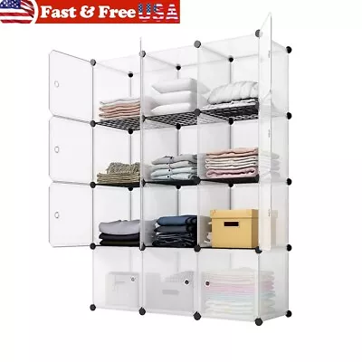 12 Cube DIY Storage Organizer Stackable Cube Modular Shoebox Storage Shelves • $56.99