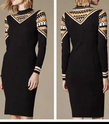 £39.99 • Buy Karen Millen Black Knit Body-con Dress Size M (uk 12)