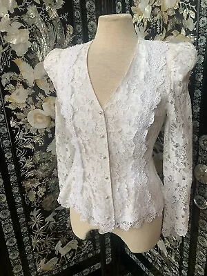 Vintage Cottagecore White Lace Dress Jacket • $35