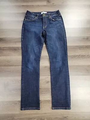 Cabi Jeans Size 4 Dark Blue High Rise Straight Leg Style 3386 Denim Stretch • $19.95