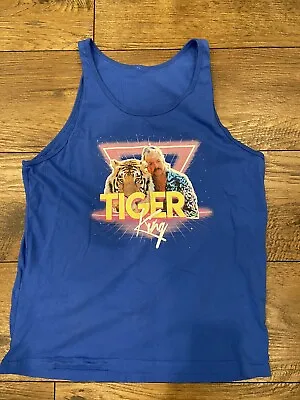 Tiger King Joe Exotic With Big Cat - Blue Sports Tank Top - • $1.99