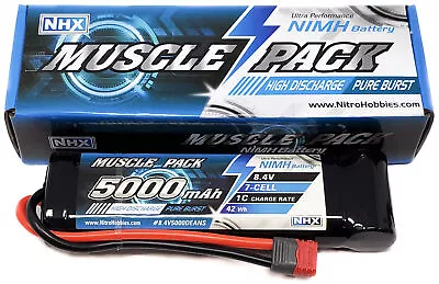 NHX Muscle Pack 8.4V 5000mAh 7-Cell Nimh Battery W/ DEANS Connector • $39.95