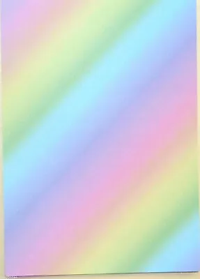 5 X A4 Sheets Pastel Rainbow Backing Card 250gsm NEW • £1.80