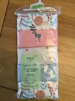 Pack Of 5 Long Sleeve Body Suits From M&S Size 2-3 Years. New With Tags. • £3.49
