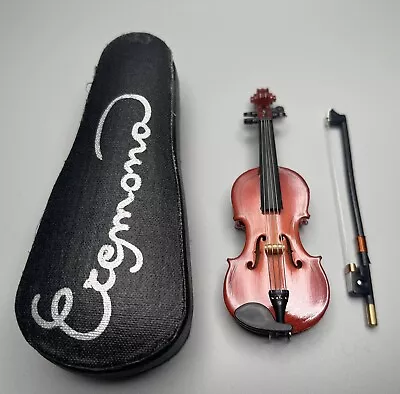 Cremona MINIATURE Small Wooden Violin With Bow In Case • $8