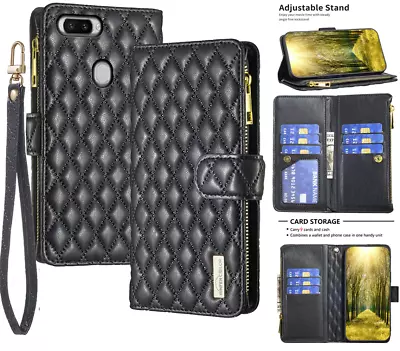 Oppo R15 Pro Fashion Diamond-quilted PU Leather Multifunction Wallet Case • $15.50