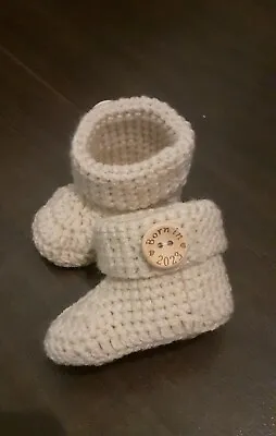 £4.49 • Buy Born In 2023 Crochet Baby Booties 0-3 Months Handmade