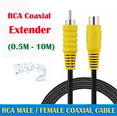 RCA Male To Female Extension Cable Audio Video AV Coaxial Extender Cord 3m 5m 1m • $8.95