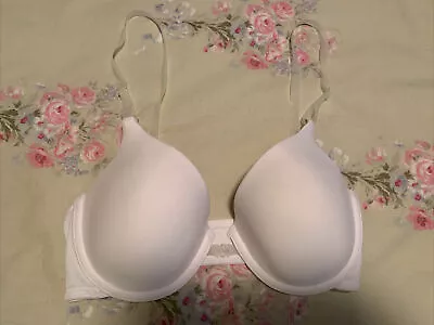 Maidenform One Fabulous Fit Demi White Invisible Straps FC 34D Bra #7609 • $12.95