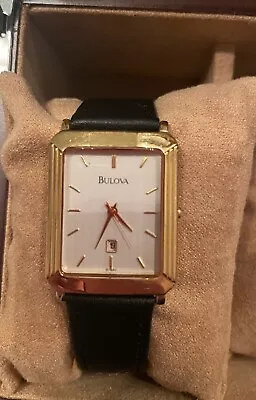 Vintage Bulova Vintage Art Deco Style Gold Tank Watch-97B40- EUC • $25