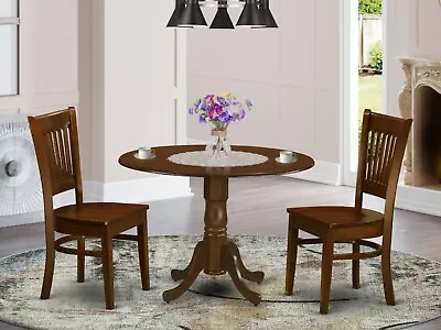 3pc Kitchen Dinette Dublin Table + 2 Vancouver Wood Seat Chairs In Espresso NEW • $399