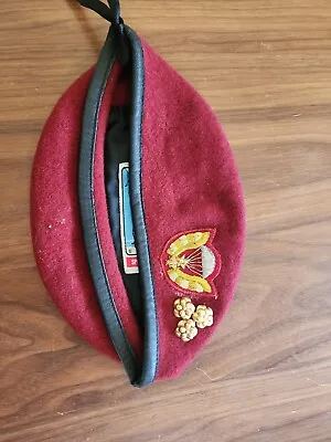 Arvn South Vietnam Airborne French Made Red Beret Vietnamese Jump Wings&ranks. • $130