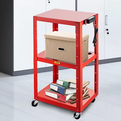 VEVOR Steel AV Cart Media Cart With Cord Management 26-41 Inch Height Adjustable • $92.99