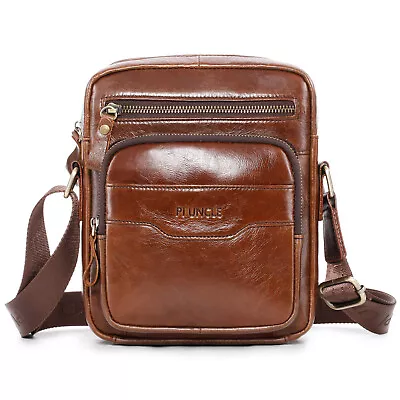 Men's Leather Cross Body Messenger Bag Travel Business Shoulder Bags Handbag • £25.99