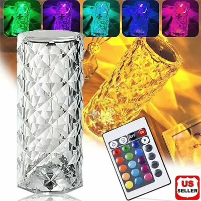$15.92 • Buy LED Crystal Table Lamp Diamond Rose Night Light Touch Atmosphere Bedside Bar USA