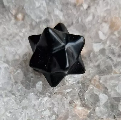 £9.99 • Buy Beautiful Black Obsidian Polished Merkaba Star Crystal Carving / Gemstones